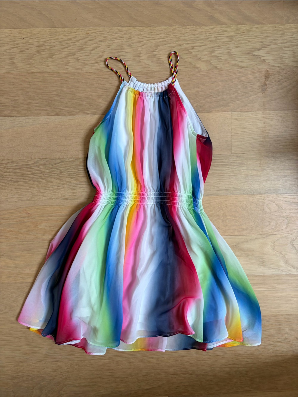 Girls' Rainbow Striped Dress